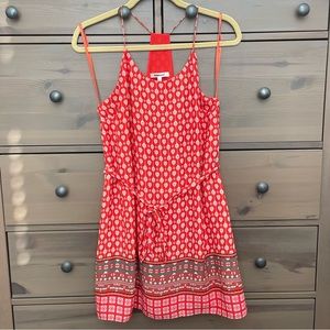 Norah Block Print/Ikat Racerback Dress with Belt Size Large